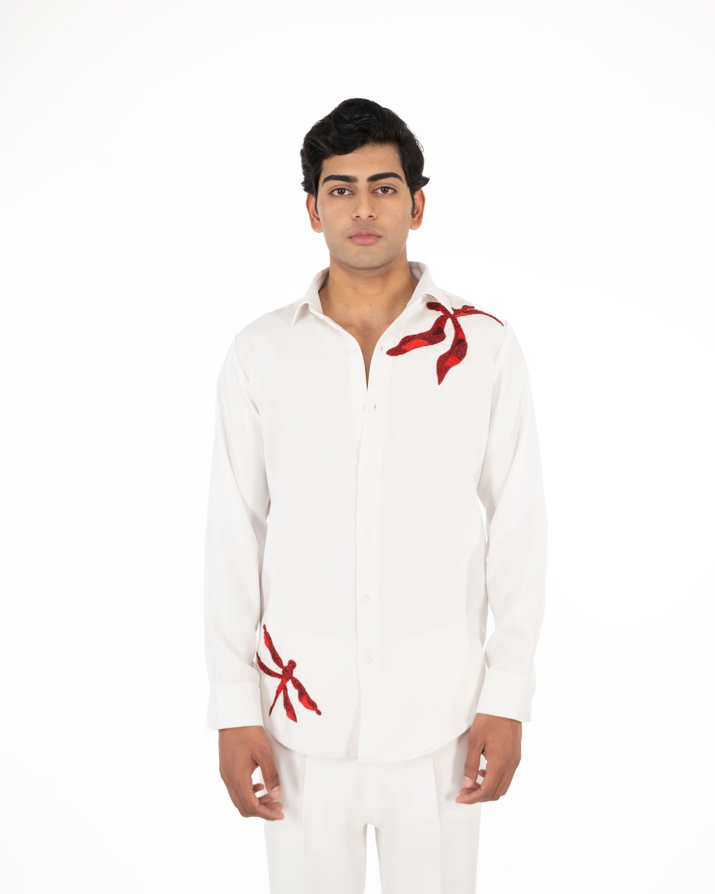 RED DRAG FLYY WHITE SHIRT