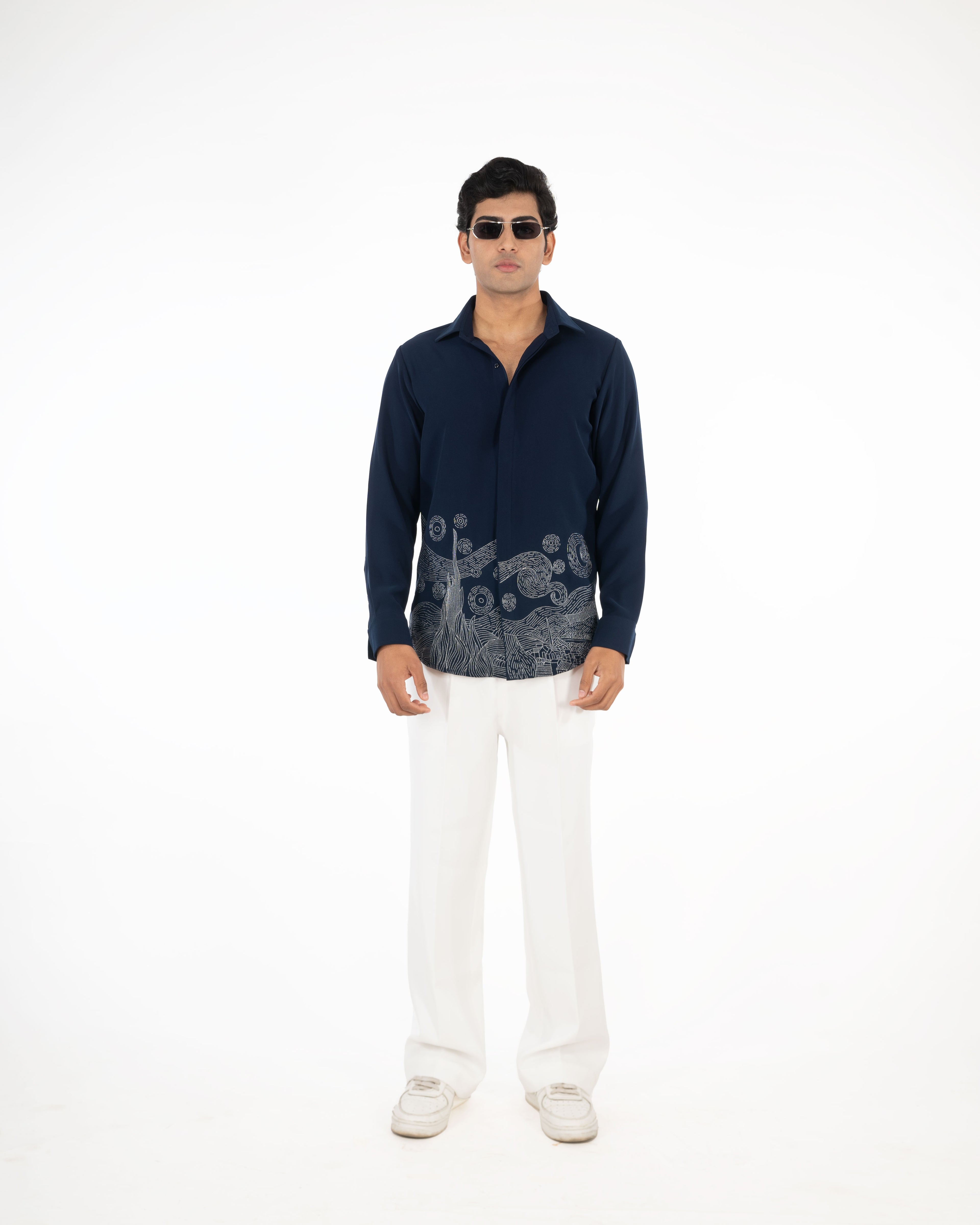 STARRY NIGHT  NAVY BLUE SHIRT - Menoir