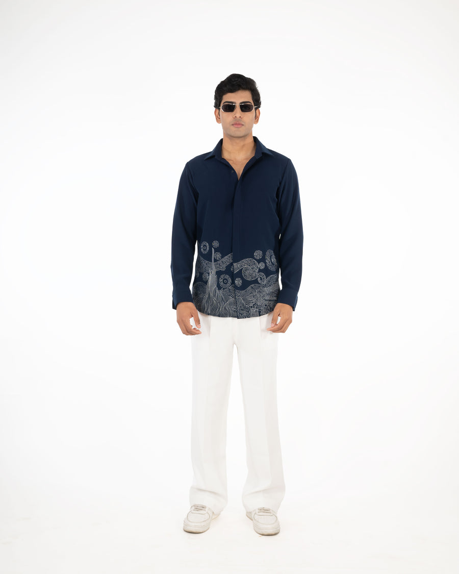 STARRY NIGHT  NAVY BLUE SHIRT