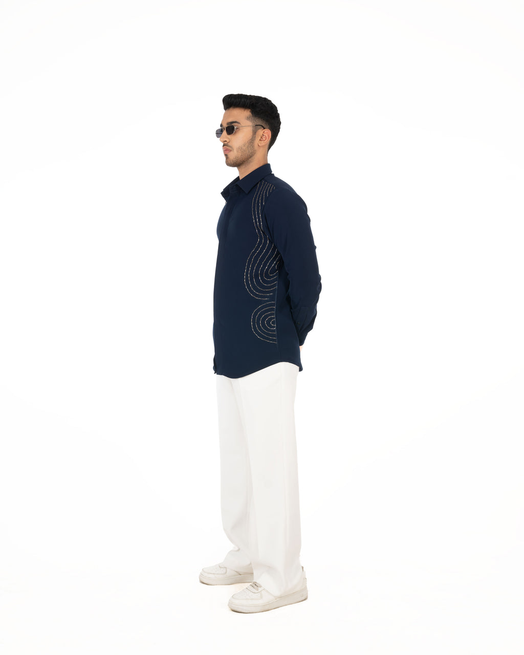 HORIZON CHAIN NAVY BLUE SHIRT - Menoir