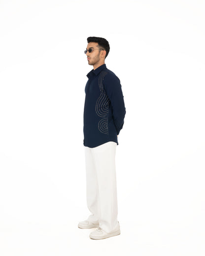 HORIZON CHAIN NAVY BLUE SHIRT