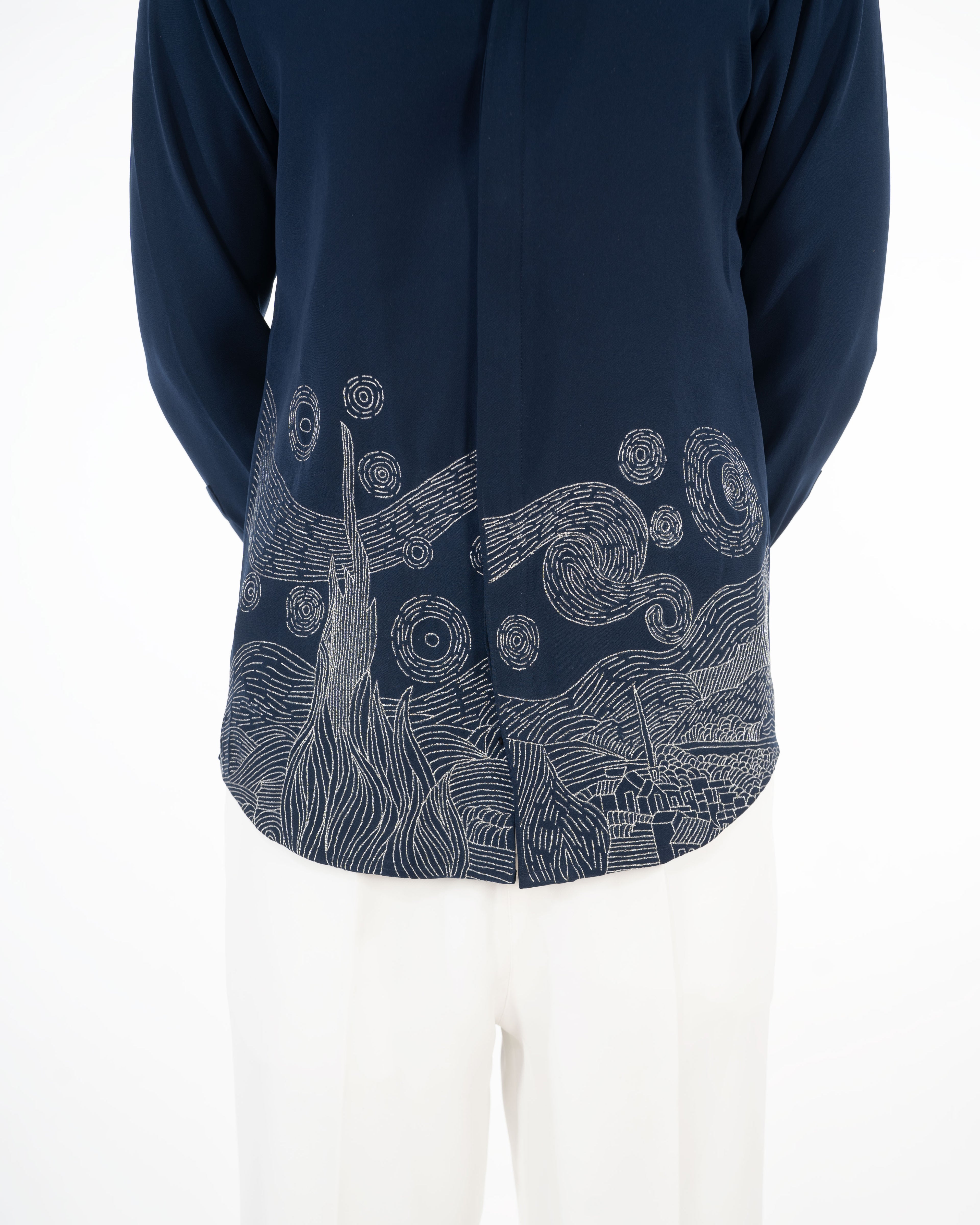 STARRY NIGHT  NAVY BLUE SHIRT - Menoir