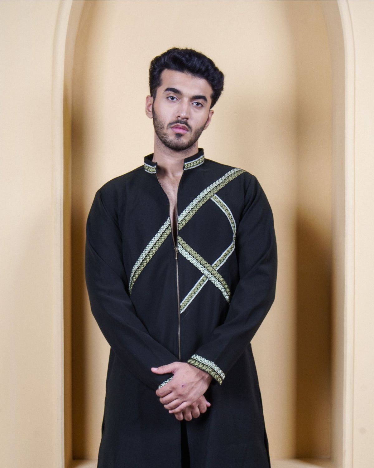 Green Sigil Zip Kurta