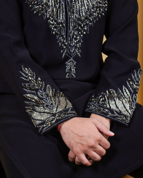 Aquila Black Embroidered Kurta Set
