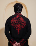 Rubra Black Embroidered Kurta