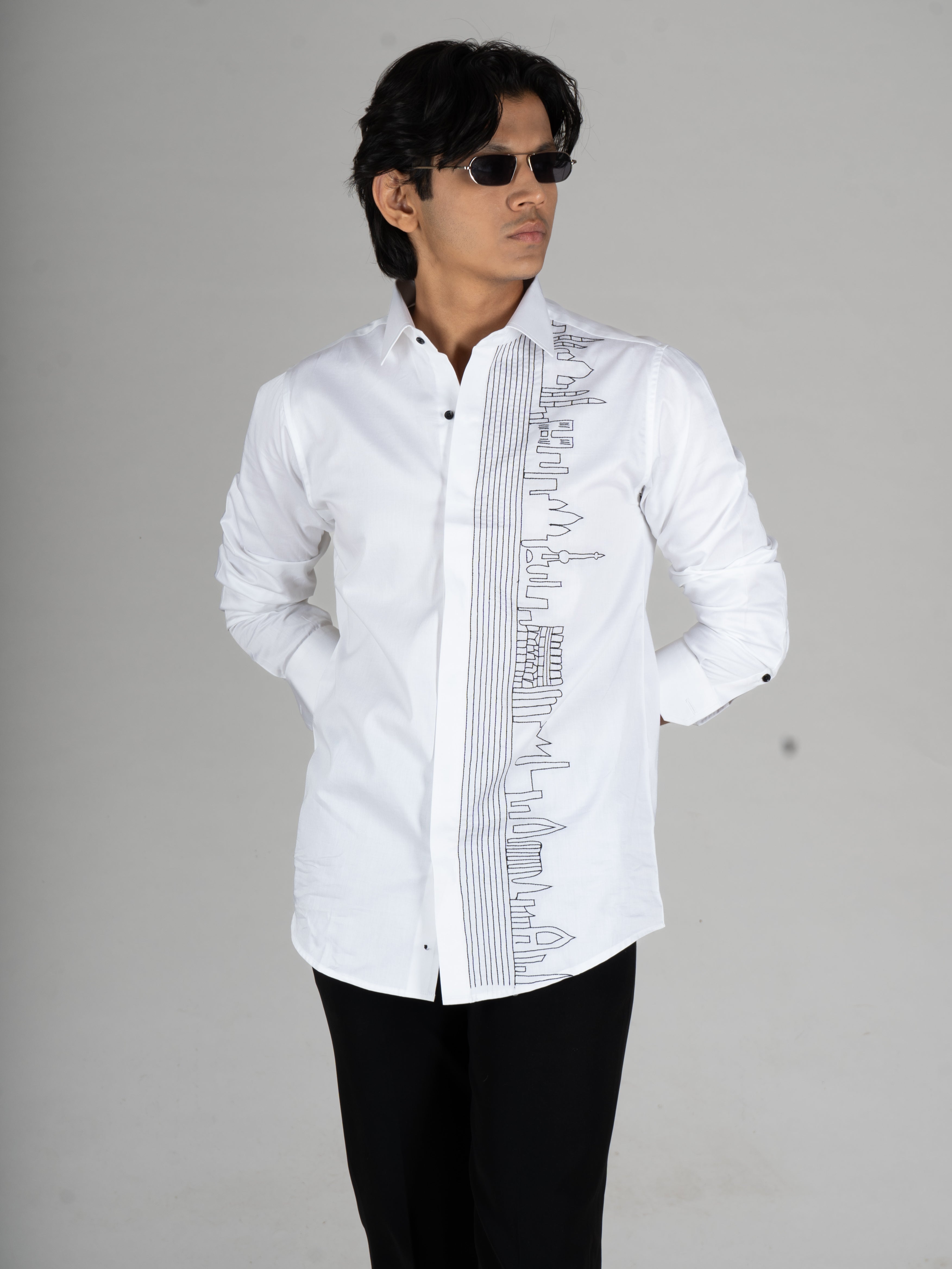 WONDERS WHITE EMBROIDERED SHIRTS - Menoir
