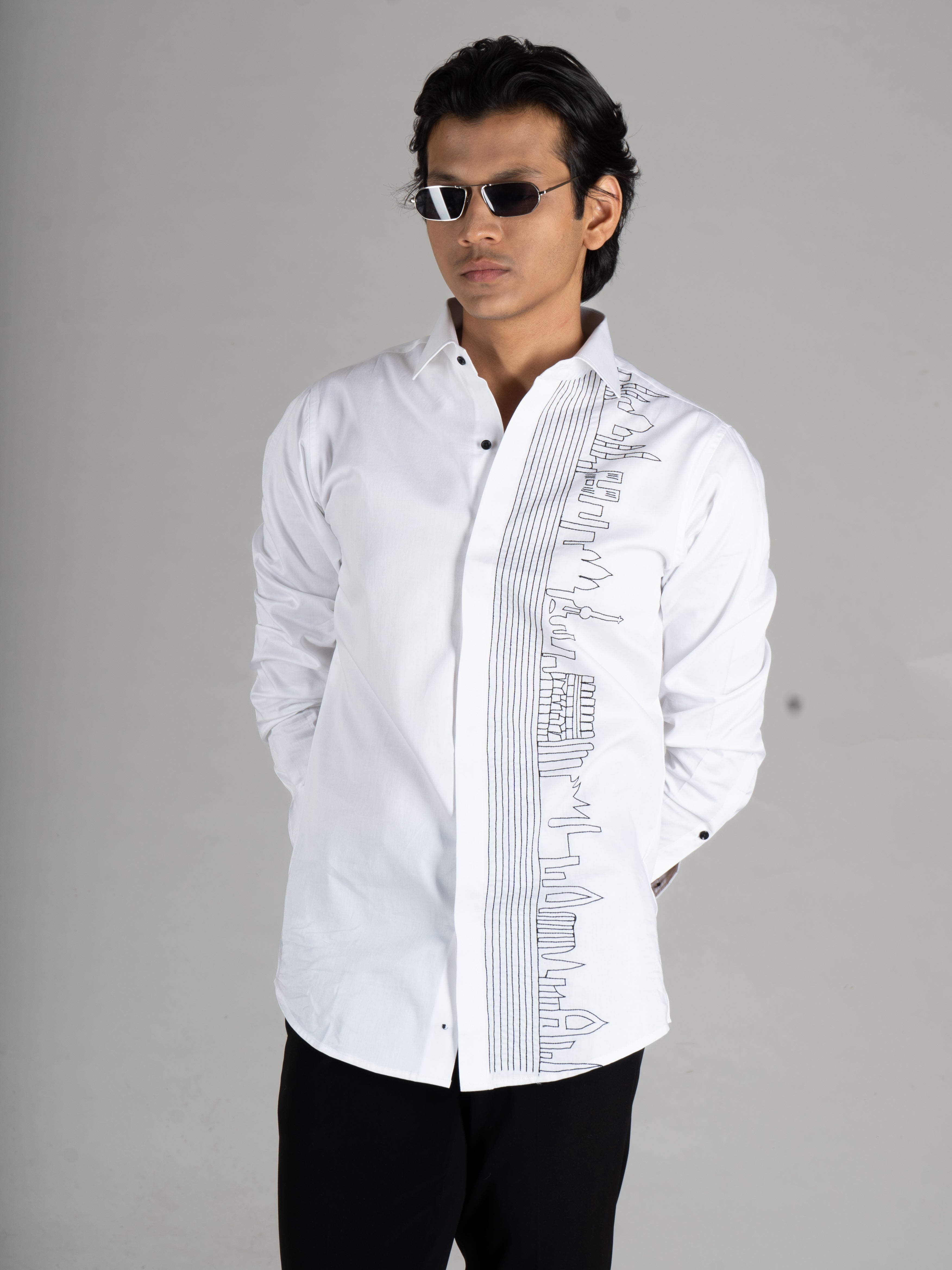 WONDERS WHITE EMBROIDERED SHIRTS - Menoir