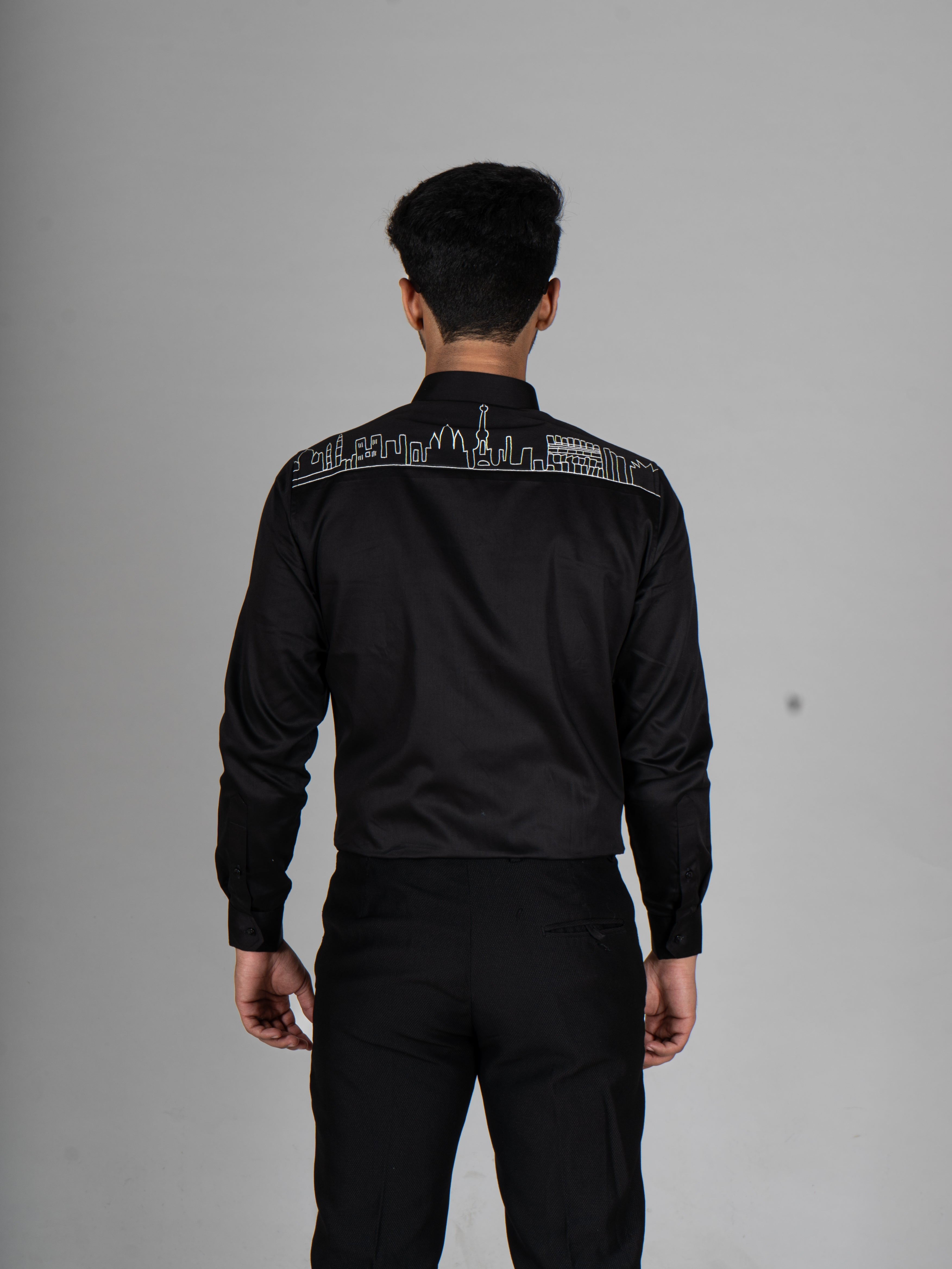 WONDERS BLACK EMBROIDERED SHIRTS - Menoir