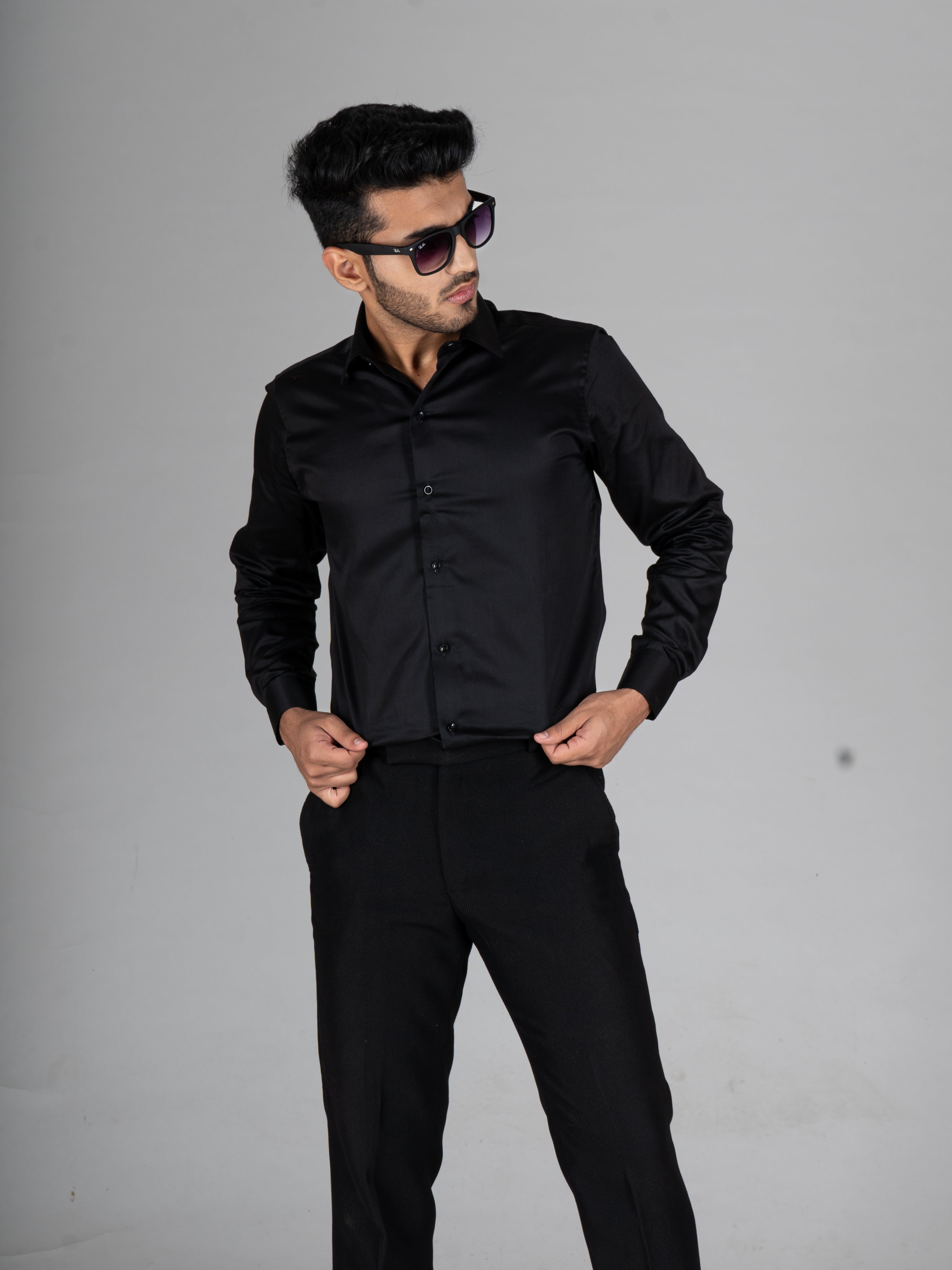 WONDERS BLACK EMBROIDERED SHIRTS - Menoir