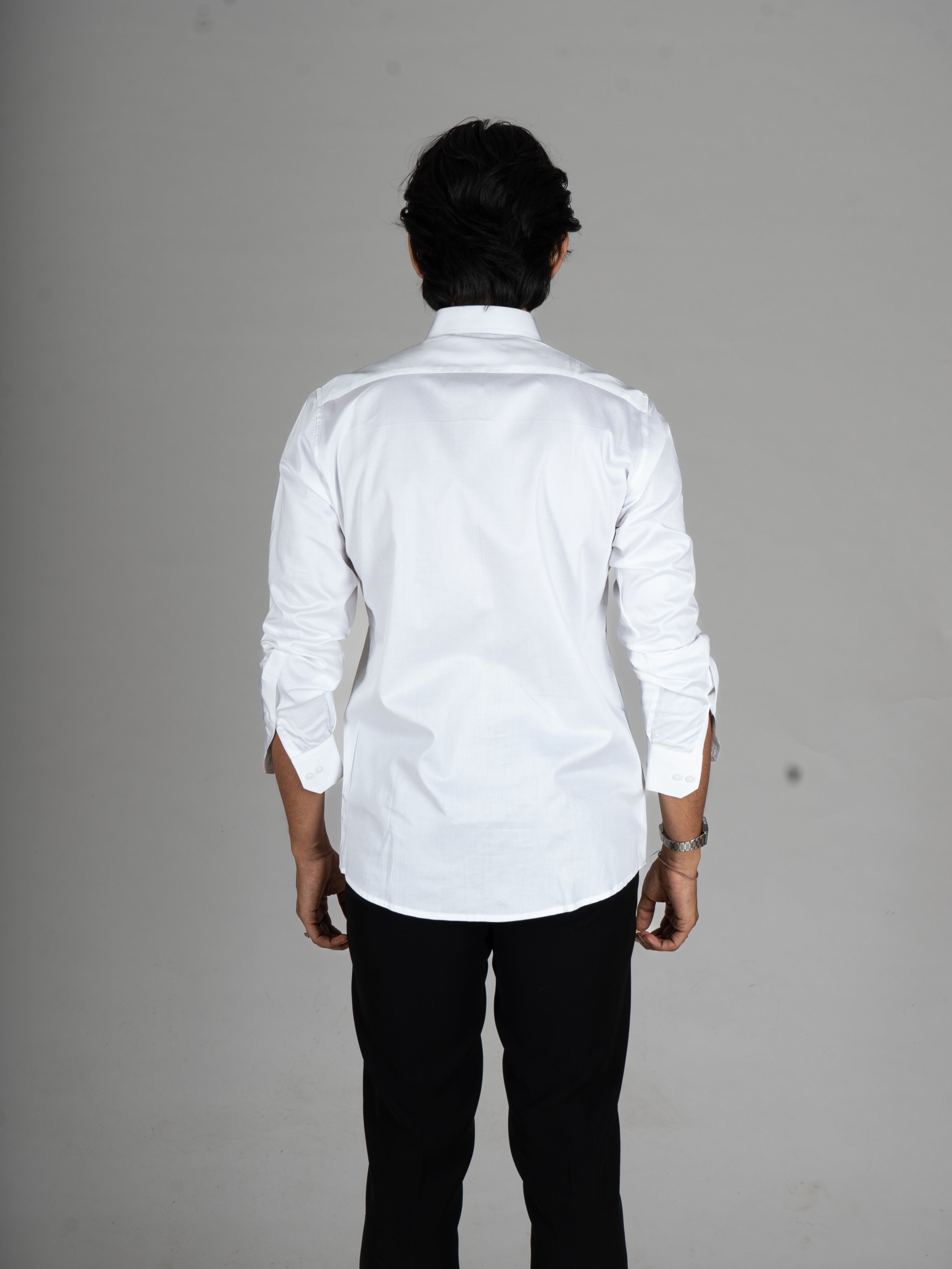 SIDE PLEAT WHITE SHIRT - Menoir