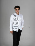 TANGLED WHITE BEAD EMBROIDERY SHIRT - Menoir