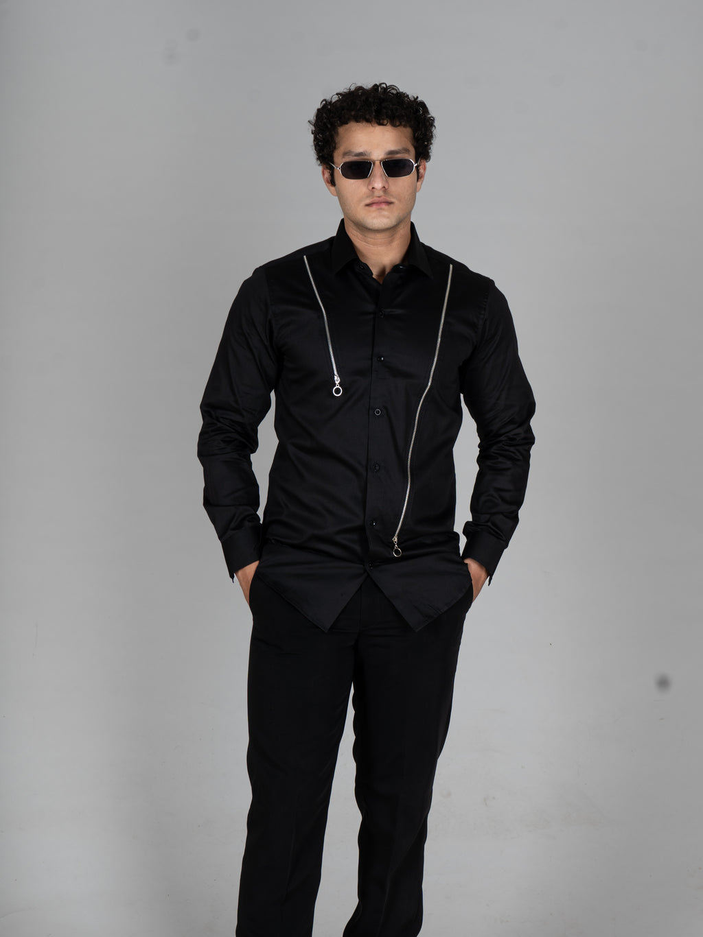 DIA ZIP BLACK SHIRT - Menoir