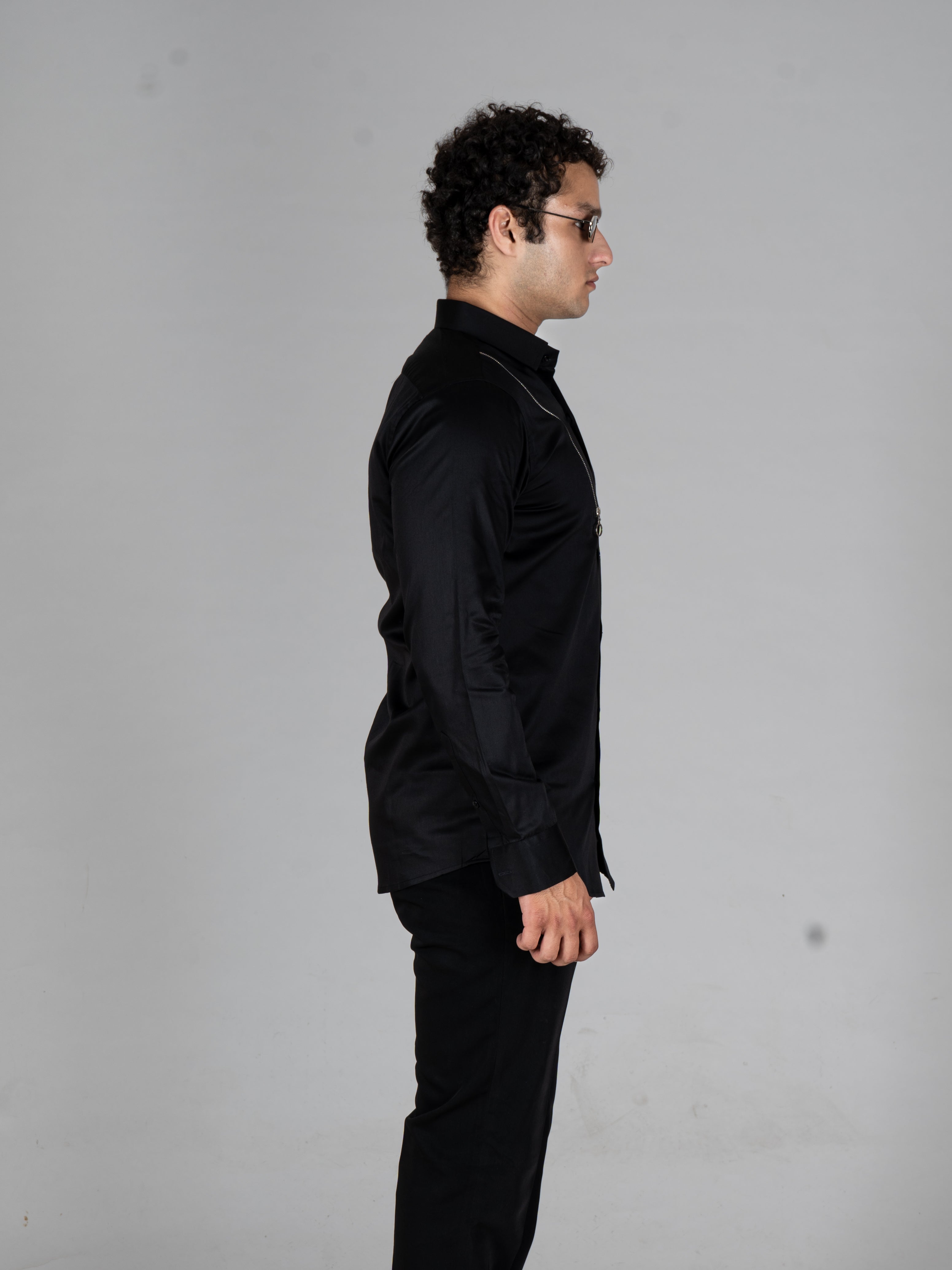DIA ZIP BLACK SHIRT - Menoir