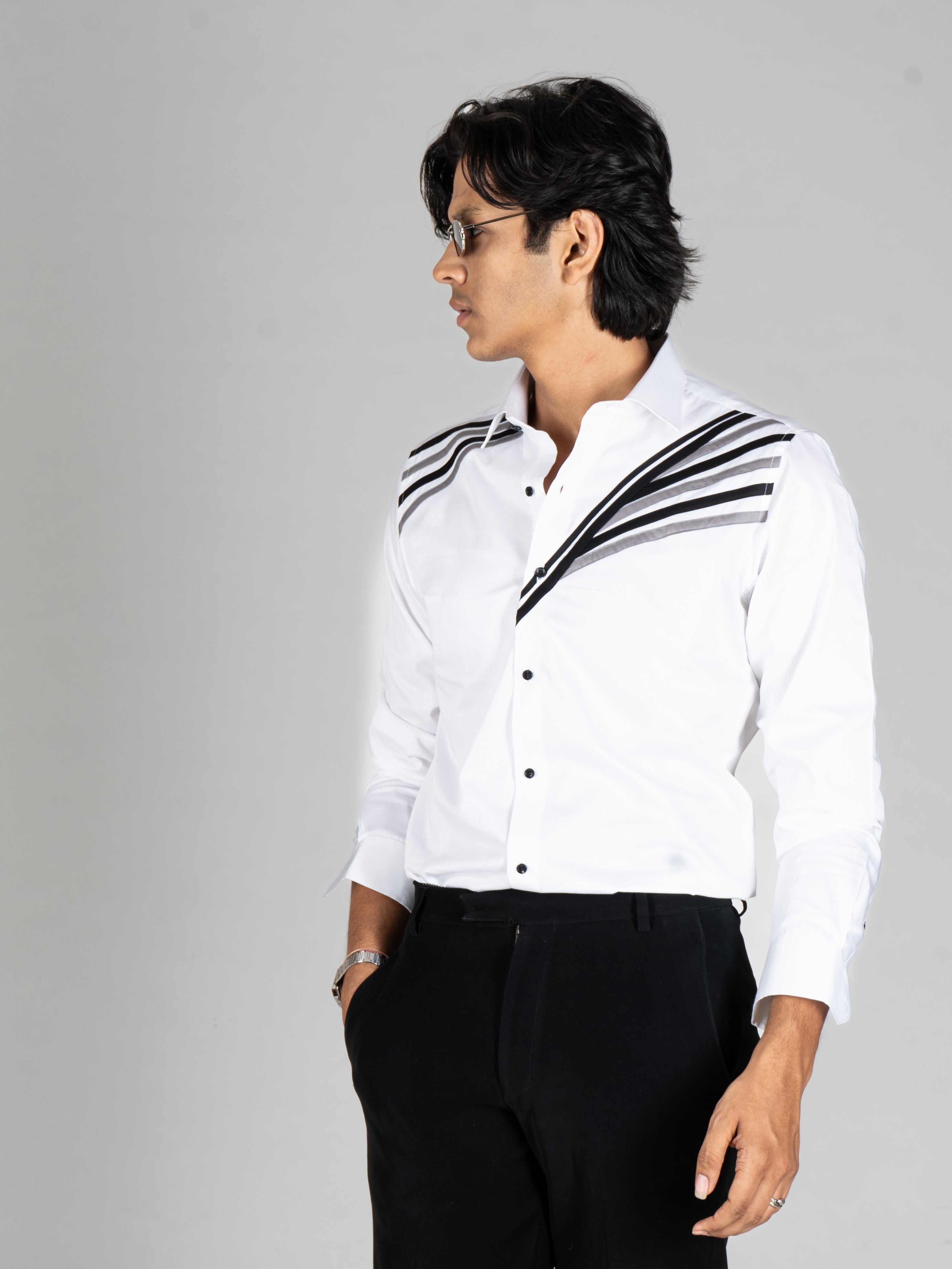 ARCH STRIPES WHITE SHIRT - Menoir