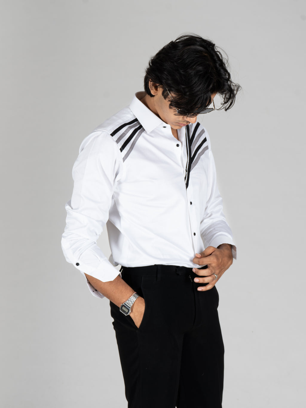 ARCH STRIPES WHITE SHIRT - Menoir