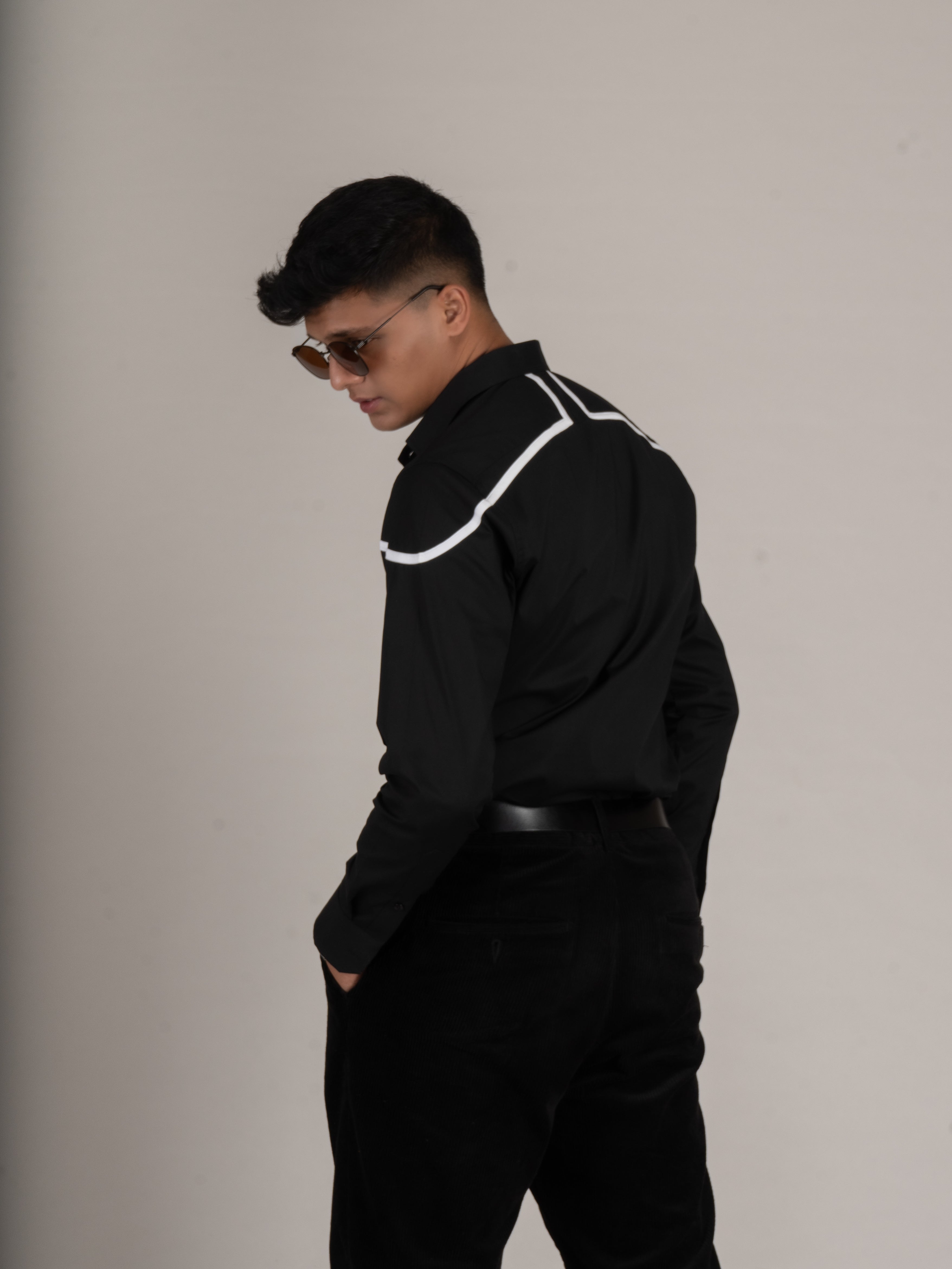 STRIPES BLACK SHIRT - Menoir