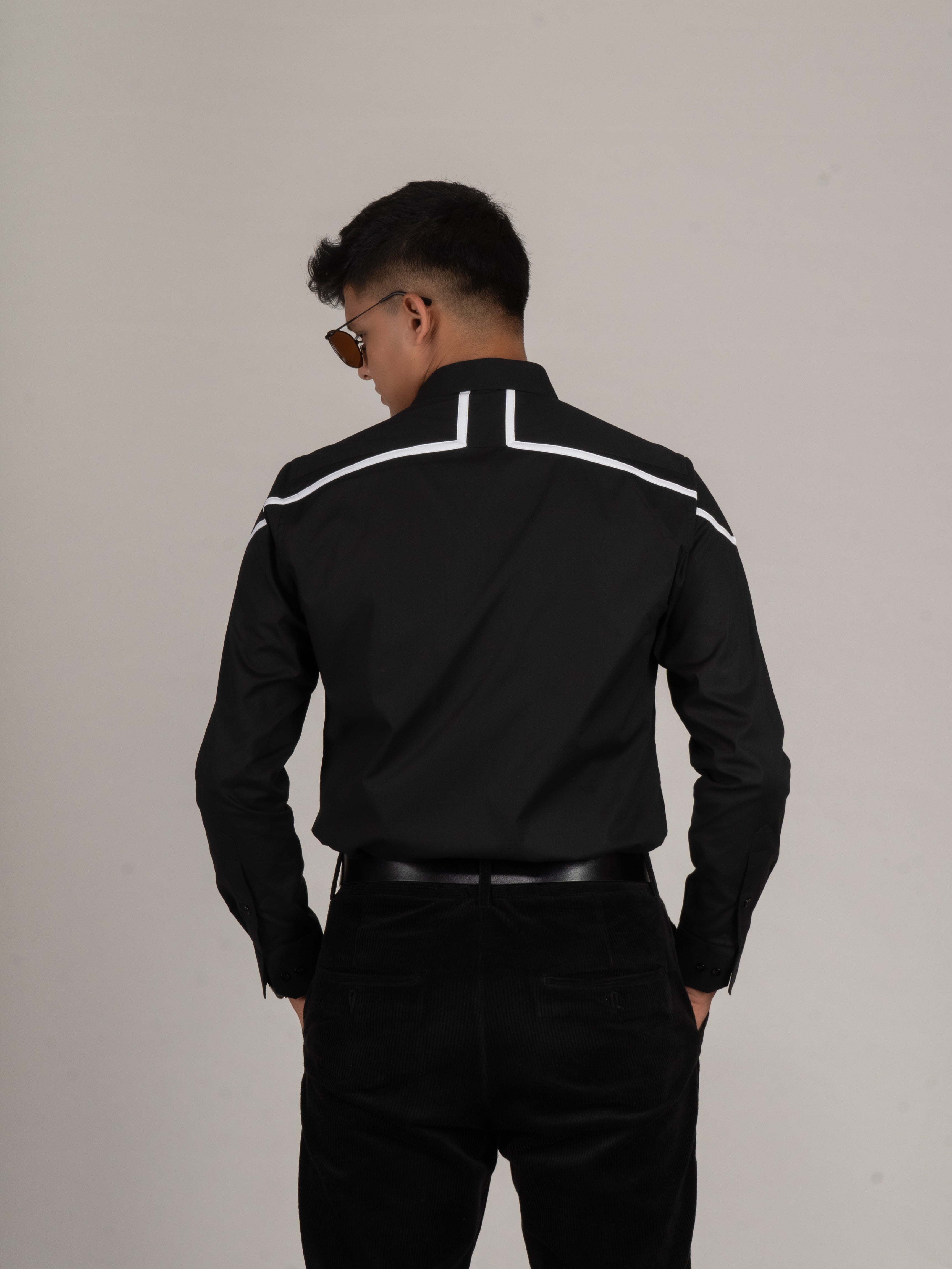 STRIPES BLACK SHIRT - Menoir