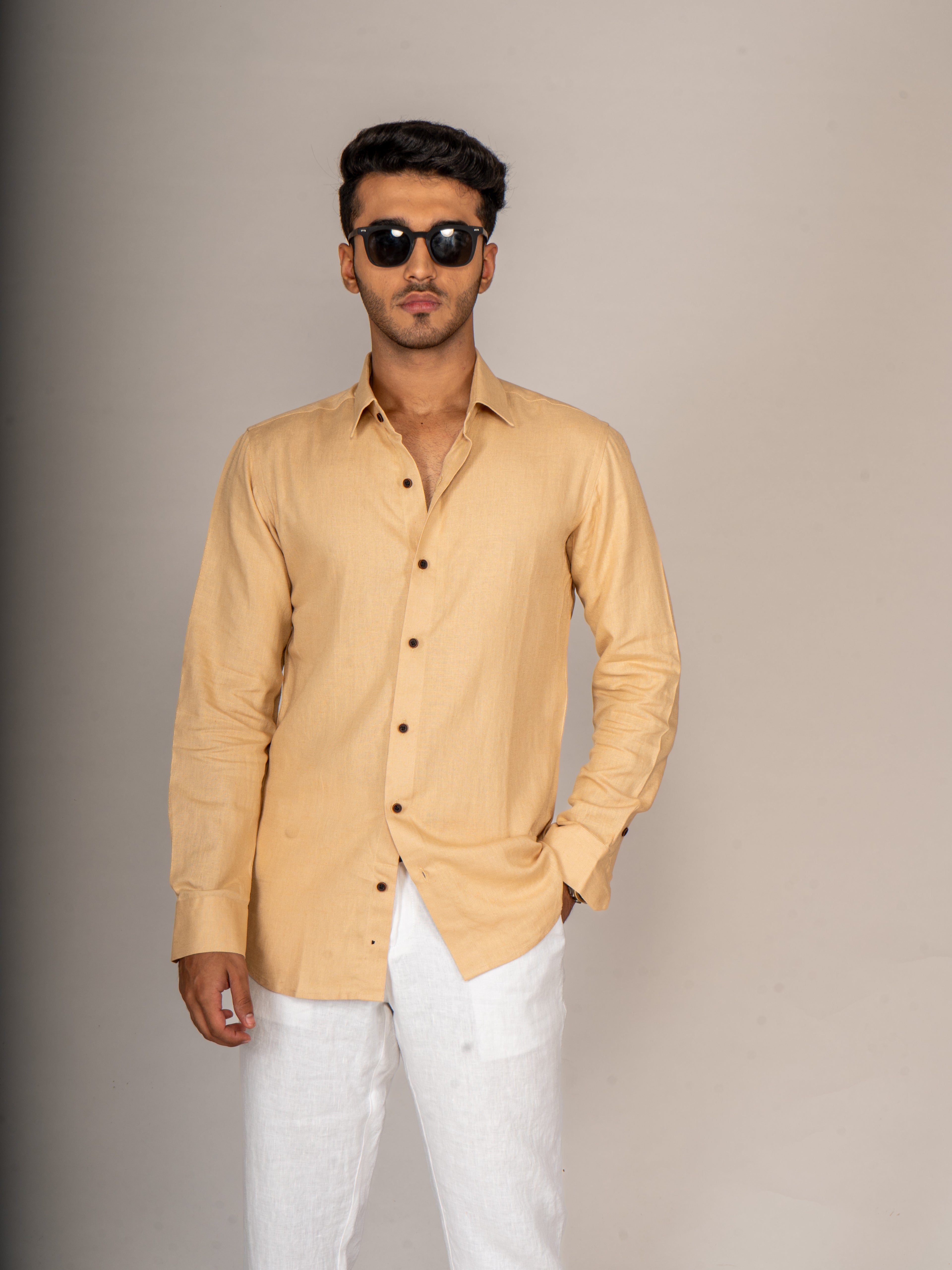MN01 BEIGE LINEN SHIRT - Menoir