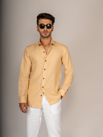 MN01 BEIGE LINEN SHIRT