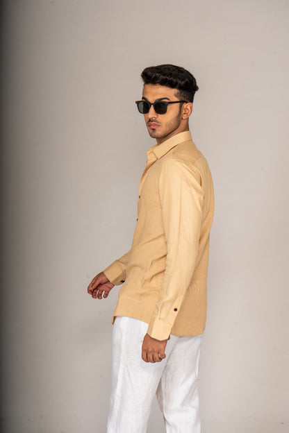 MN01 BEIGE LINEN SHIRT