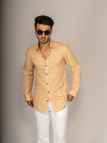 MN01 BEIGE LINEN SHIRT