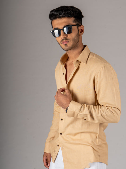 MN01 BEIGE LINEN SHIRT