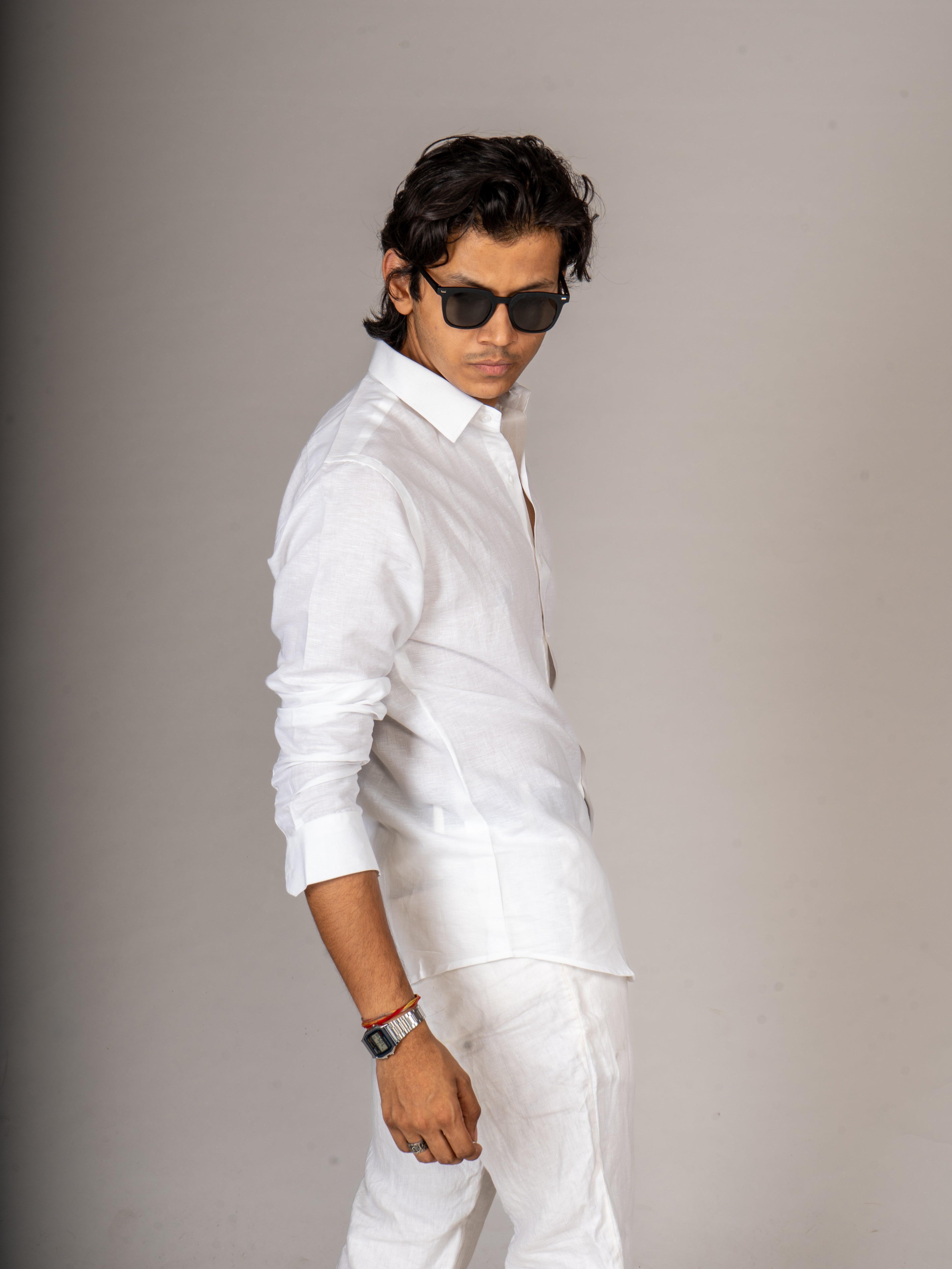 MN01 WHITE LINEN SHIRT - Menoir