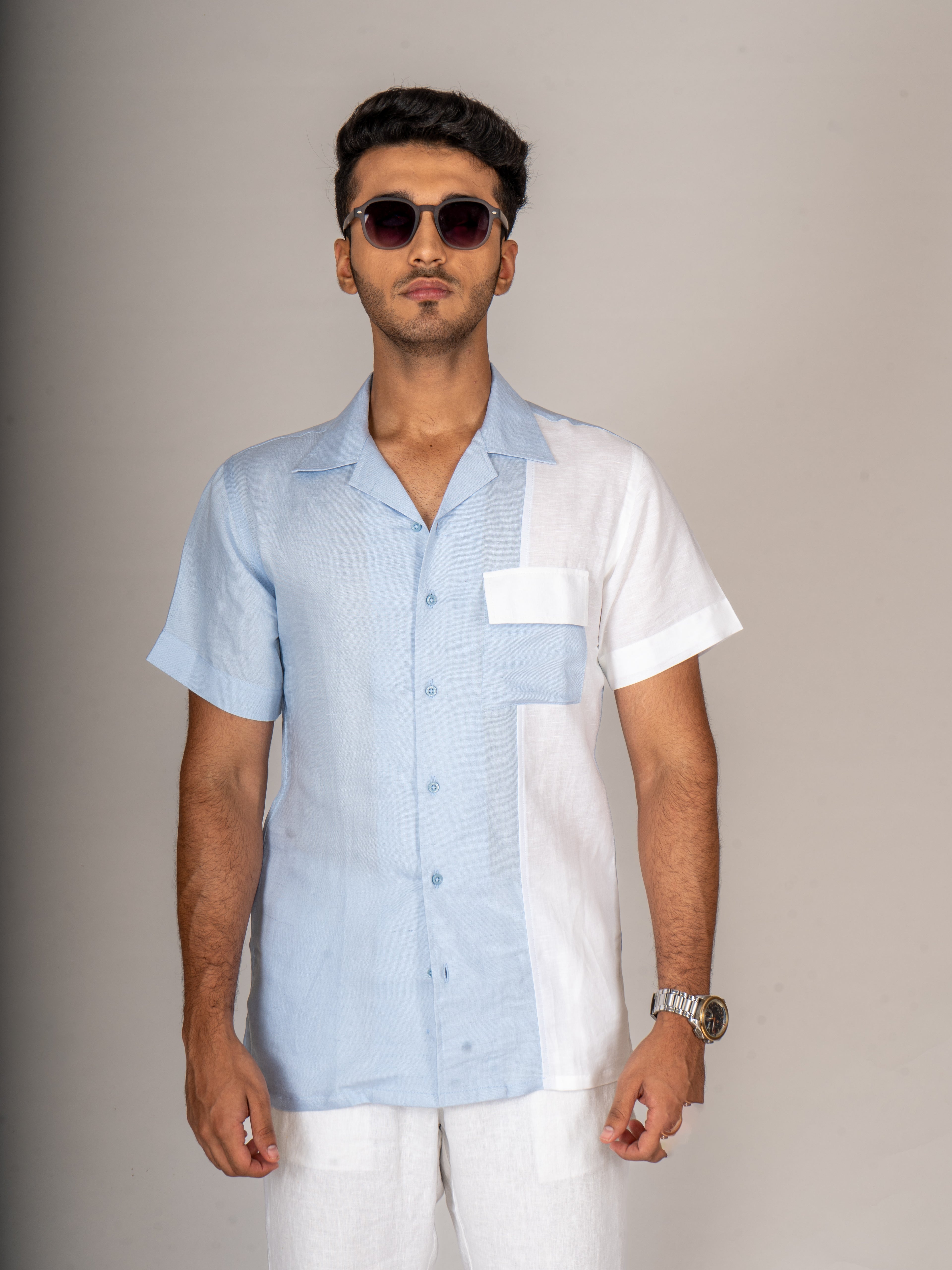 MIXIN BLUE CUBAN SHIRT - Menoir