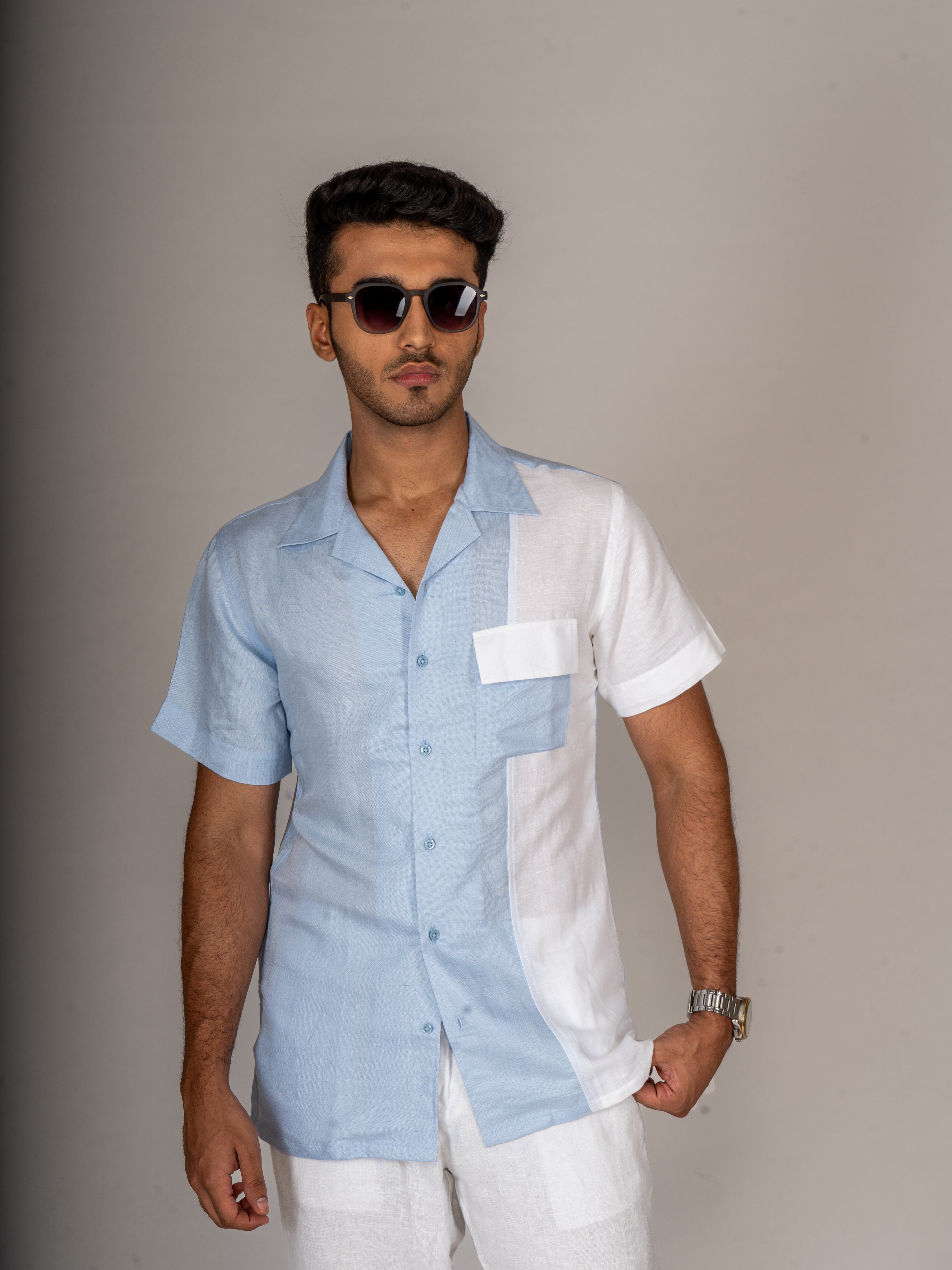 MIXIN BLUE CUBAN SHIRT - Menoir