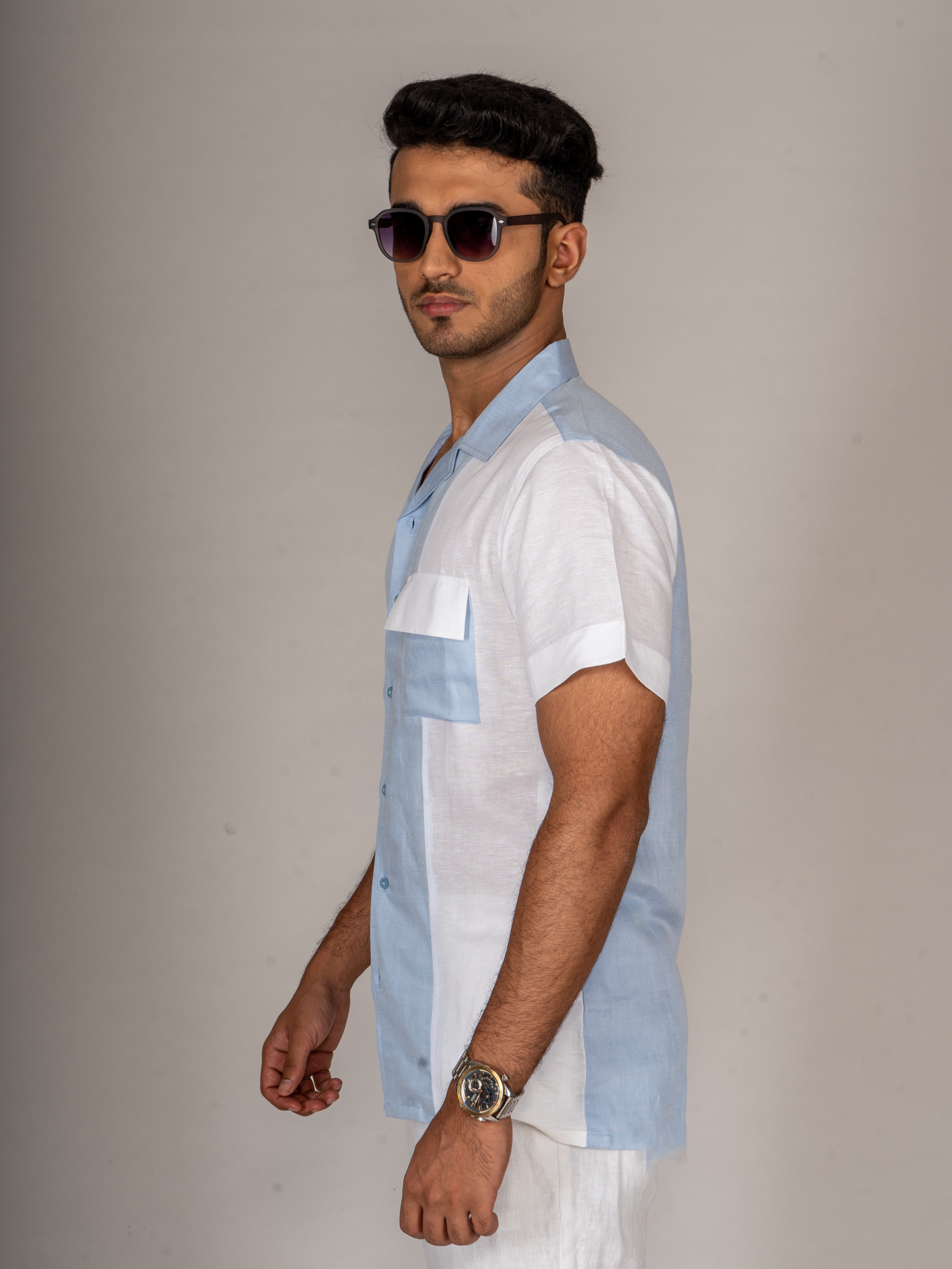 MIXIN BLUE CUBAN SHIRT - Menoir