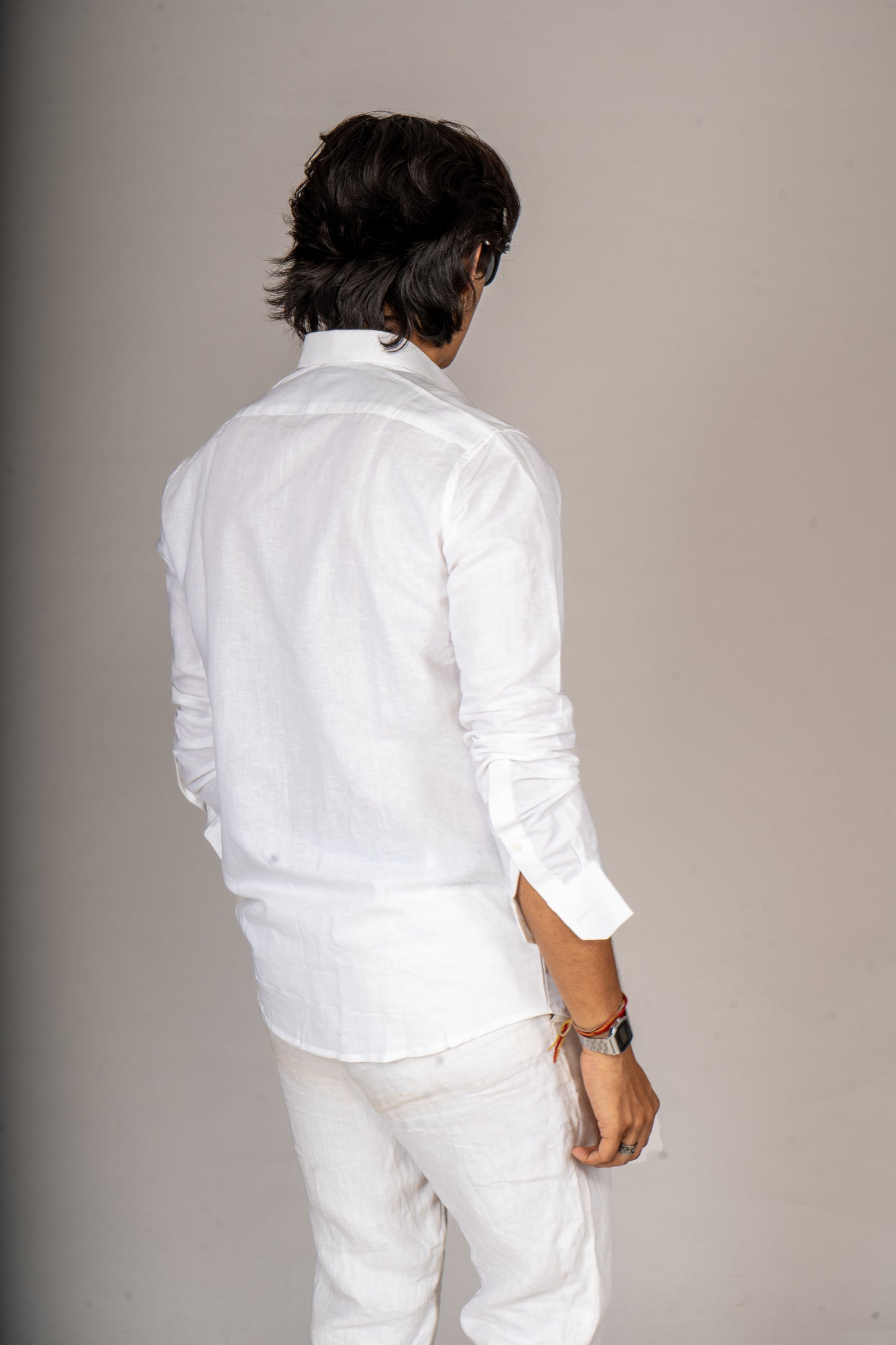 COASTER PAINTED WHITE LINEN SHIRT