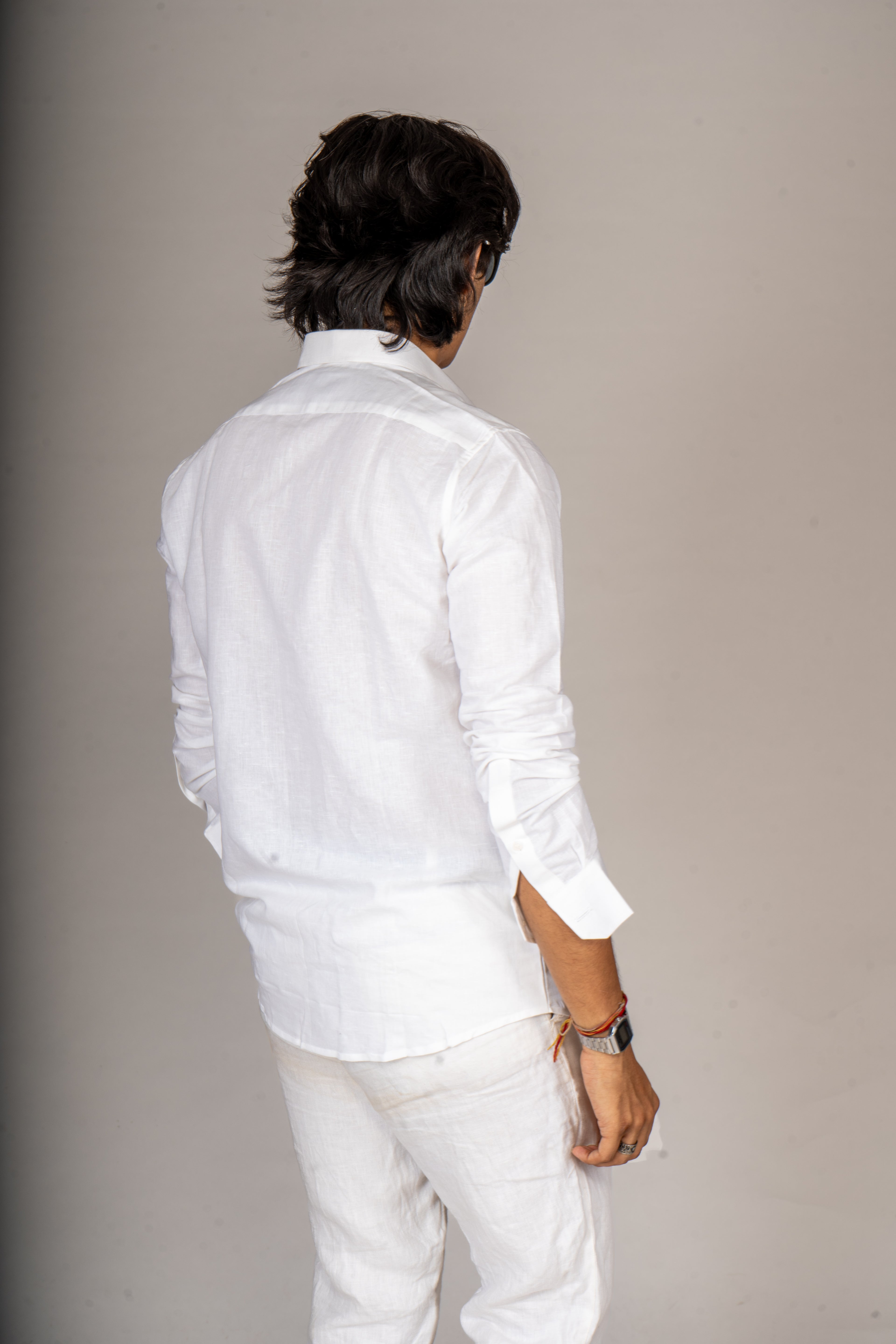 COASTER PAINTED WHITE LINEN SHIRT - Menoir