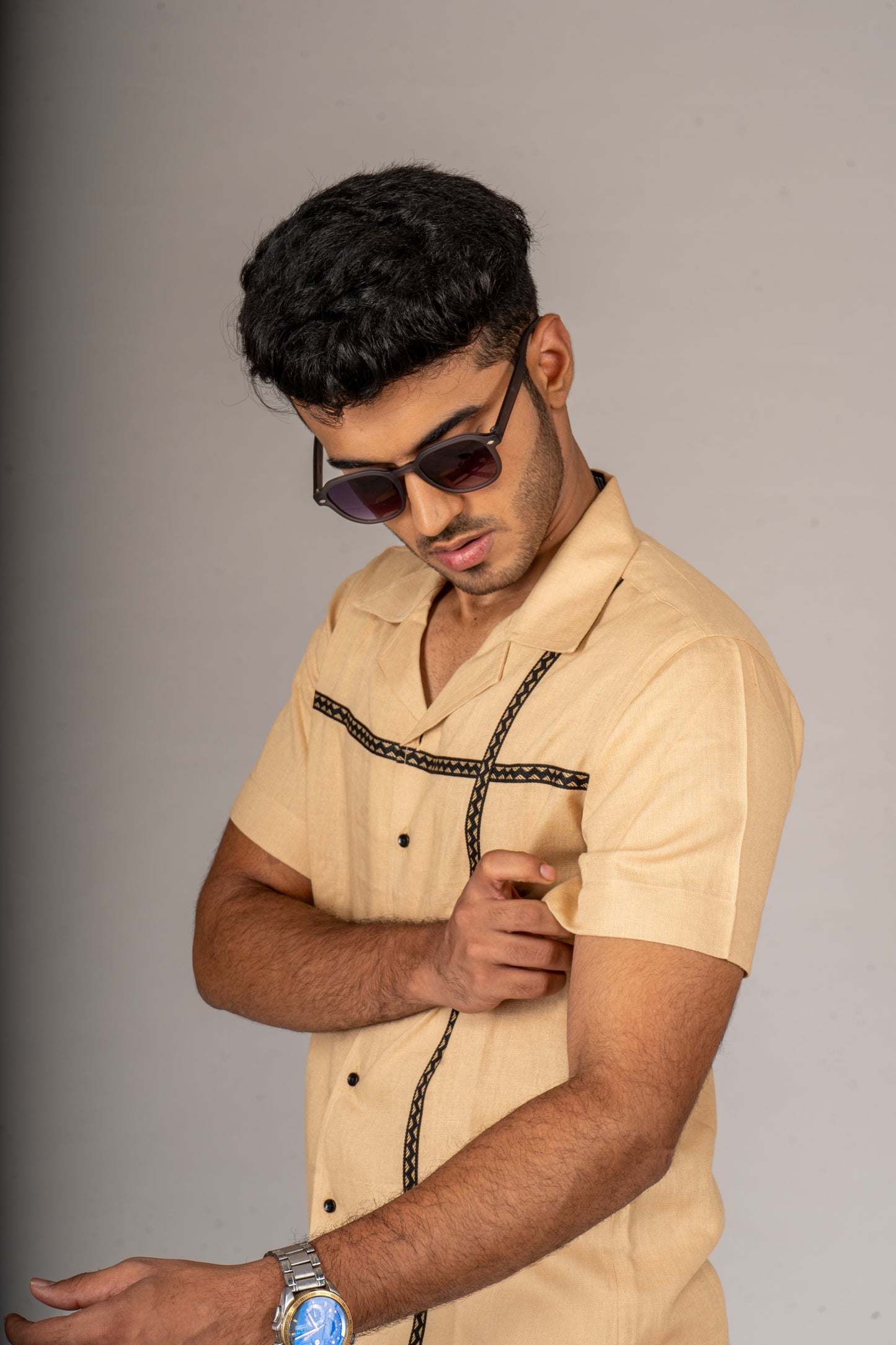 CROSS BEIGE CUBAN SHIRT