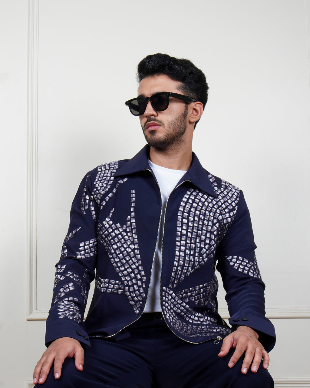 Lunar Grid Navy Jacket