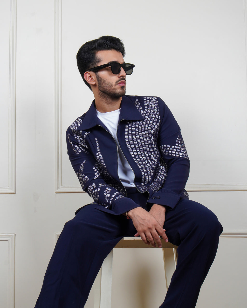 Lunar Grid Navy Jacket