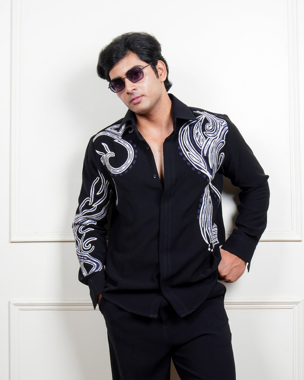 Vanta Black Embroidered Shirt