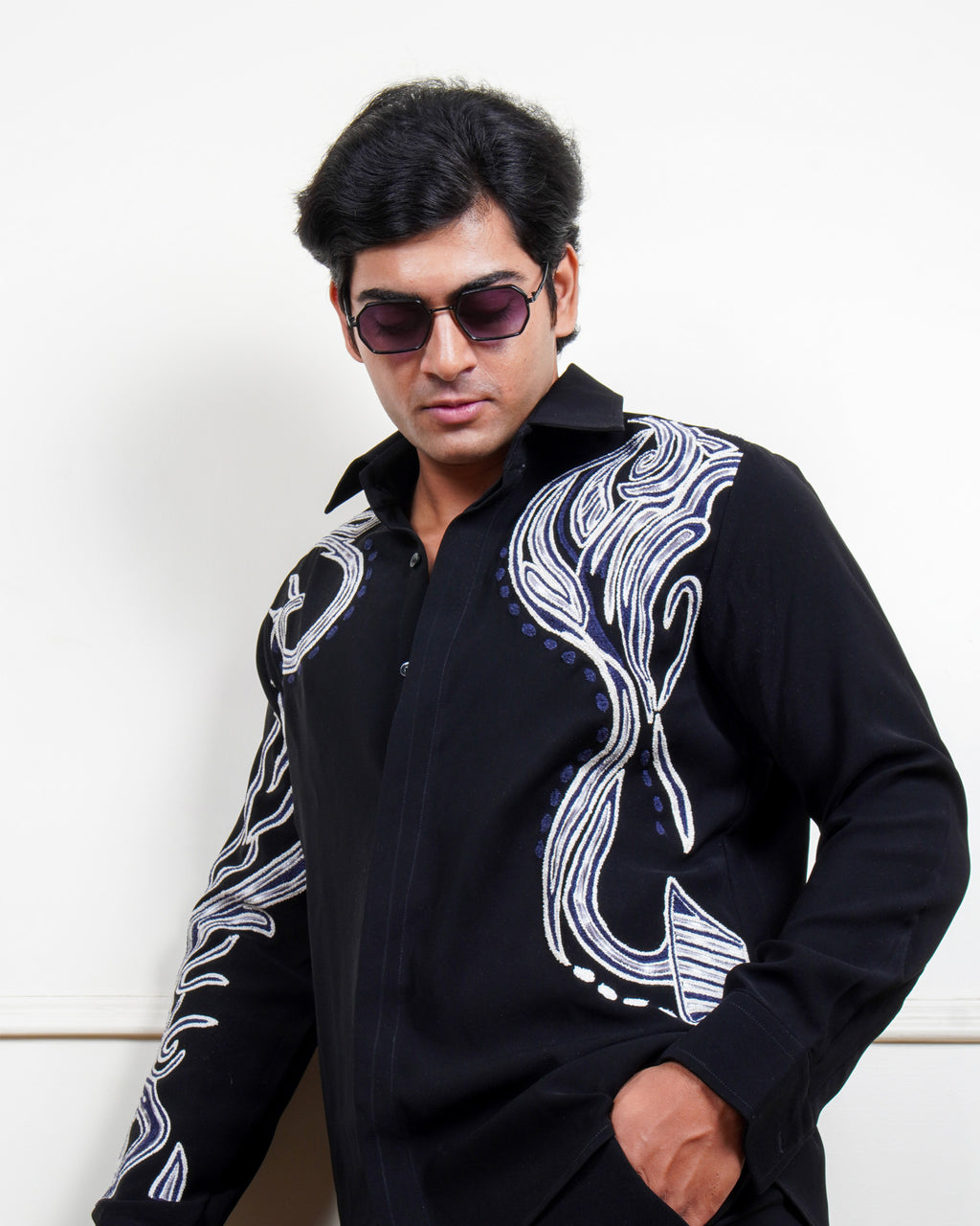 Vanta Black Embroidered Shirt