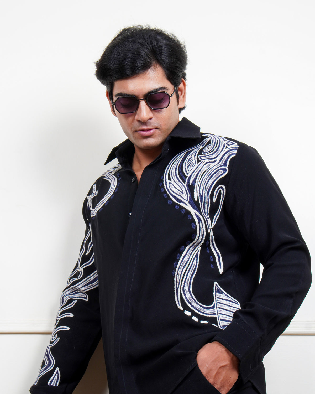 Vanta Black Embroidered Shirt