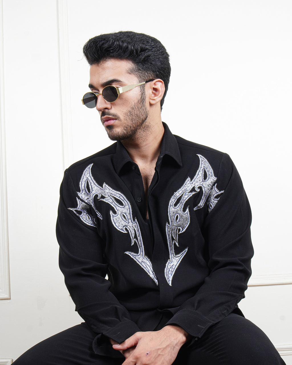 Vanguard Black Embroidered Shirt