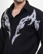 Vanguard Black Embroidered Shirt