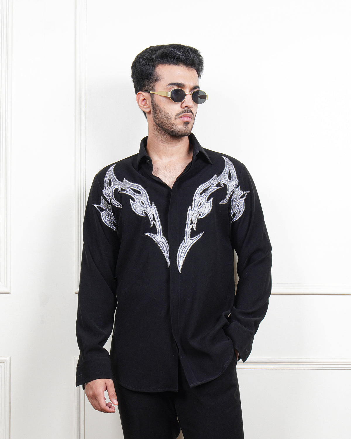 Vanguard Black Embroidered Shirt