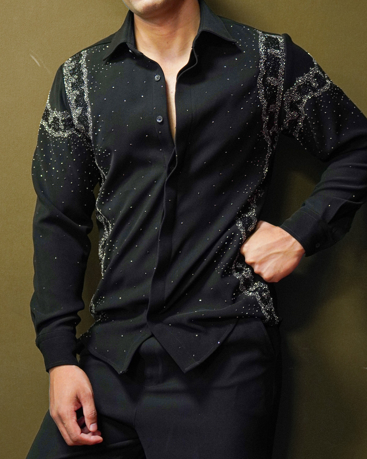 Shadow Black Embroidered Shirt