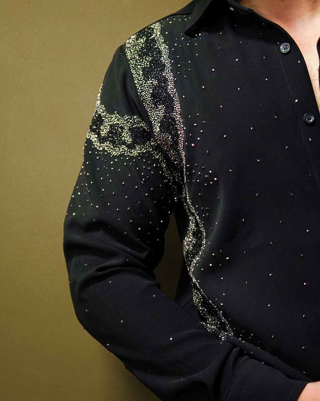 Shadow Black Embroidered Shirt