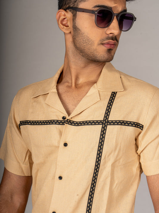 CROSS BEIGE CUBAN SHIRT