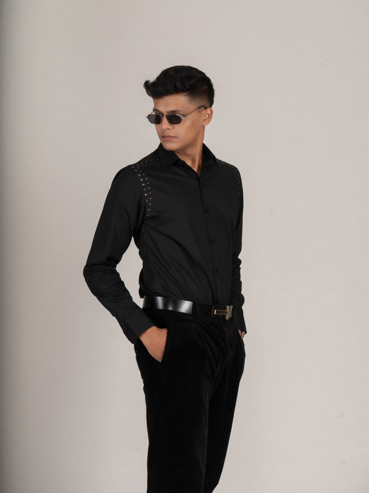 BLACK STUDED SHIRT