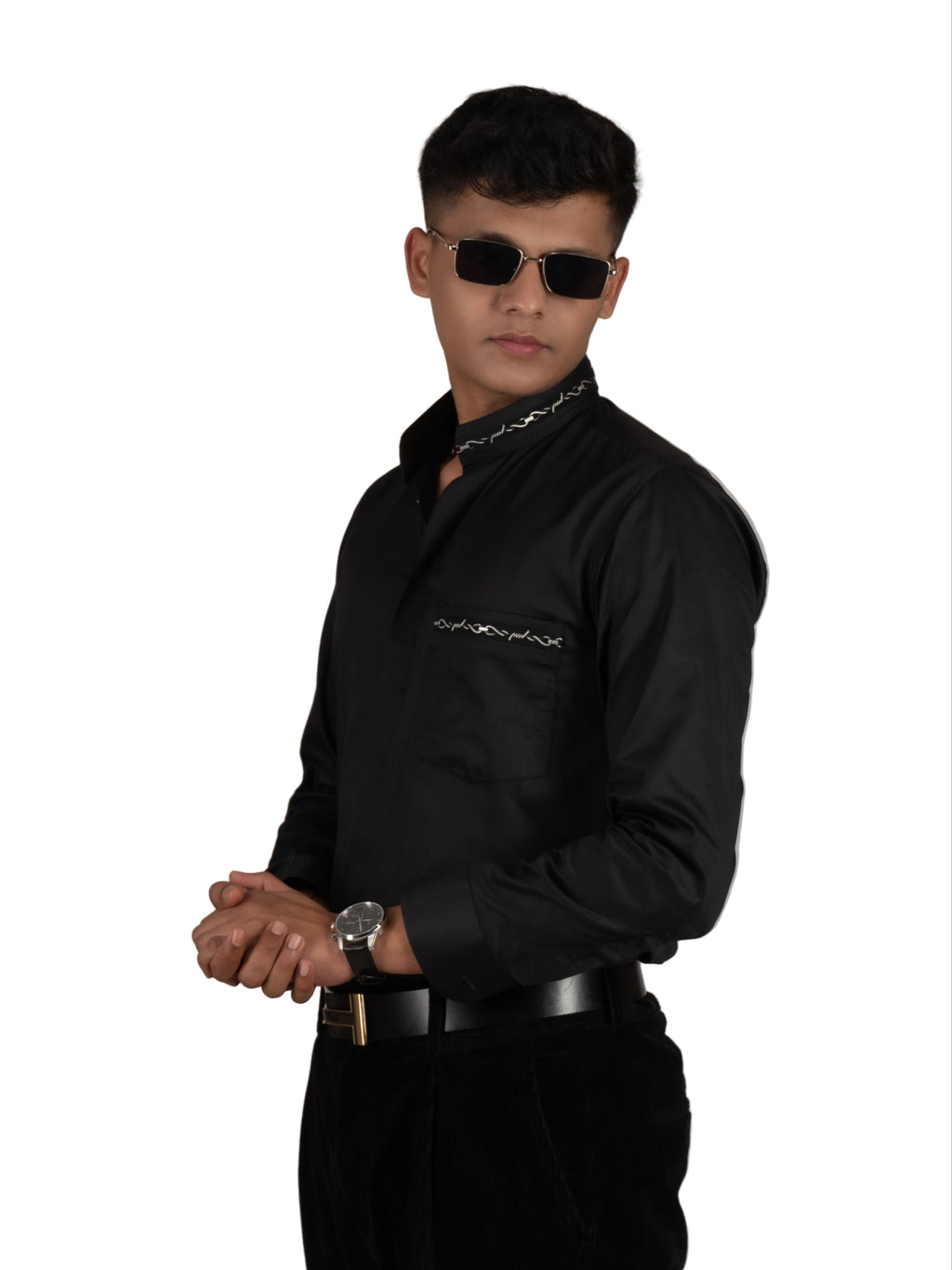 BARBED WIRE BLACK SHIRT - Menoir