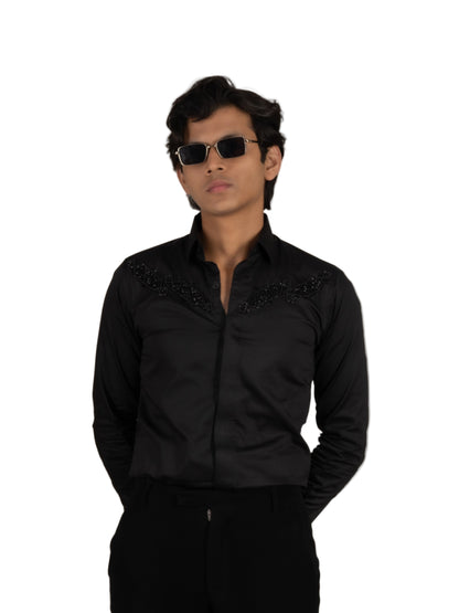 EMBROIDED  BLACK  SHIRT